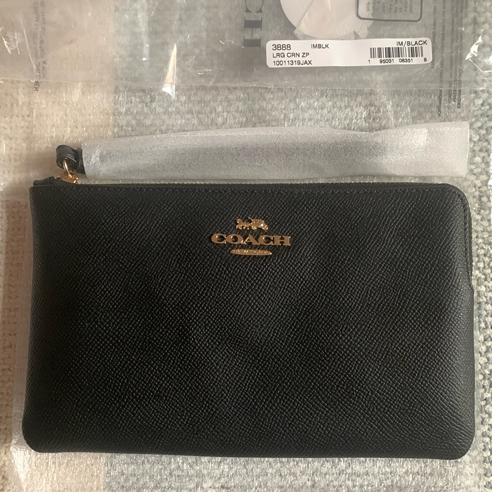 Coach Large Black Wristlet
